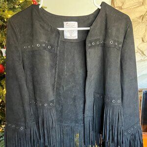 Faux Suede Fringe Jacket - Fornia Apparel